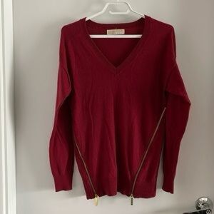 Michael Kors Deep Red V-Neck Sweater